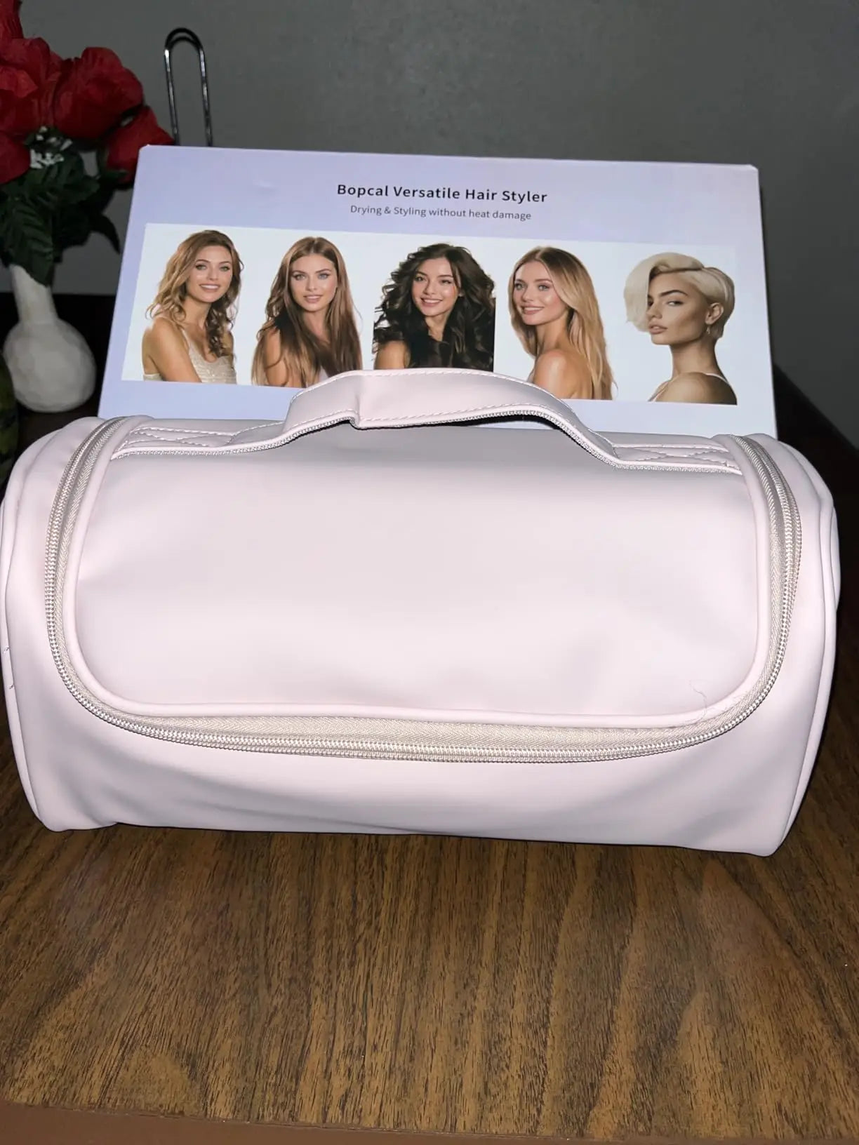 5 in 1 High-Speed Hot Air Styler Frizz-Free Fast Drying No Heat Damage Hair Dryer Curl Volumize Straighten with Travel Bag.