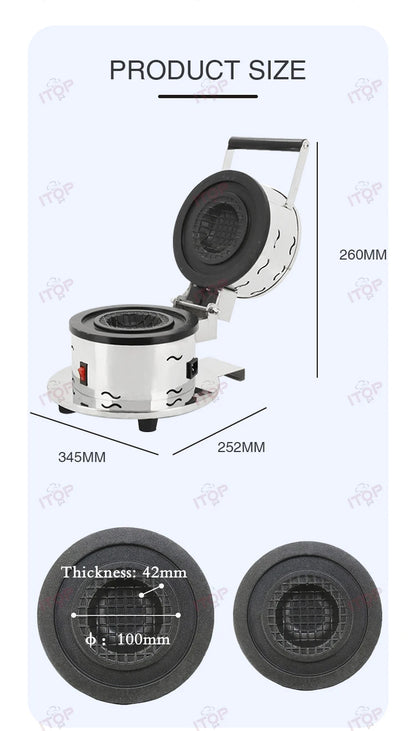 Commercial Burger Ice Cream Bread Maker 10CM Dia. Gelato Press Heating Machine Gelato Panini Press Ice Cream Sandwich Machine.