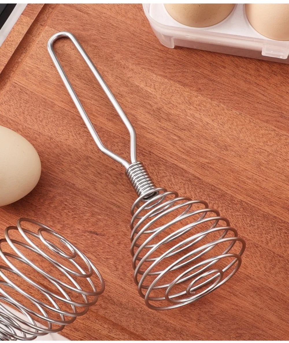 New Stainless Steel Manual Press Type Egg Beater Creative Honey Spoon Mixer Milk Jam Stirring Spoon Kitchen Baking Cooking Tools.
