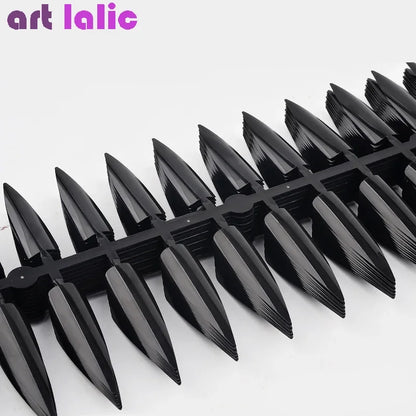 240Pcs Nail Art Set Clear Natural Full Cover Oval Sharp End Stiletto Long False Nails Tips for Artificial Manicure in Salon.