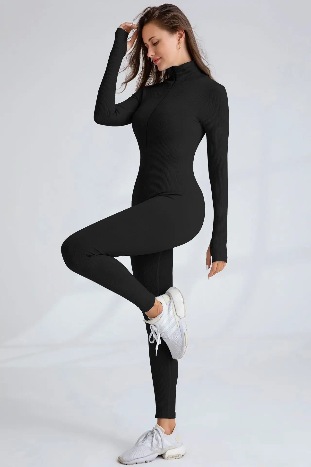 Seamless Zipper Women's Yoga Suit Quick Dry Fitness Running Sportswear Cross-Border European American Style Autumn/Winter.