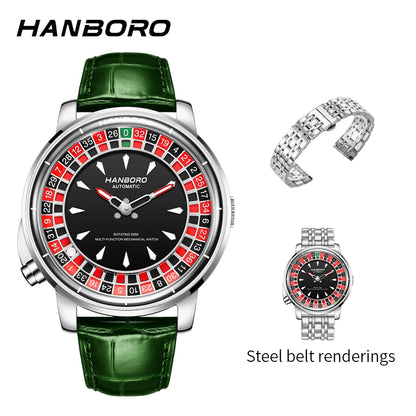 HANBORO men's fully automatic mechanical watch, roulette wheel, roulette wheel, men's watch 1001