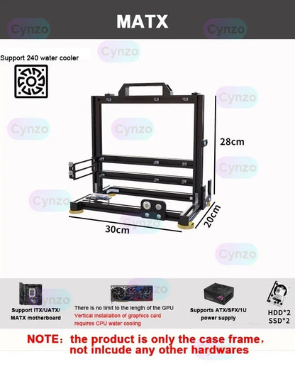 ITX MATX ATX Gamer Cabinet,MOD Desktop PC Case Open Frame Rack,Water Cooler Computer Gaming Chassis Vertical Personality DIY