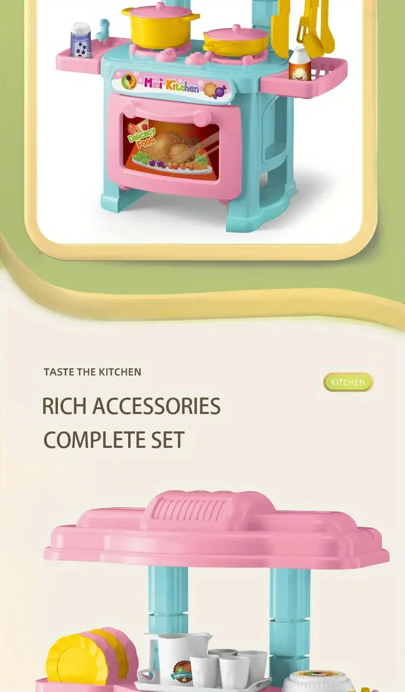 Play House Kitchen Toy Set Simulation Mini Cooking Tableware Play House Toy.