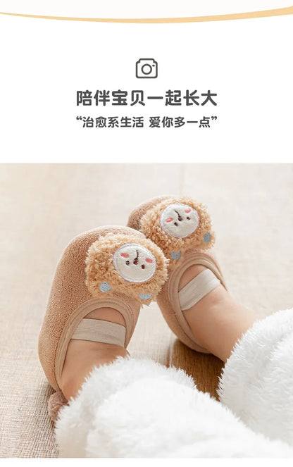 Lovely Infant Slippers Toddler Kids Boy Girl Knit Crib Shoes Warm Cute Cartoon Anti-slip Prewalker Newborn Slippers Baby Shoes