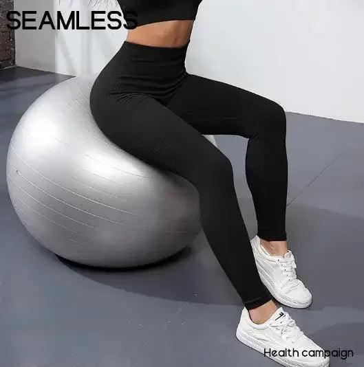 Thread Knited Leggings Women Seamless Slim Tights Gym Trainning Running High Waist Hip Liftting High Elastic Yoga Fitness Pants.