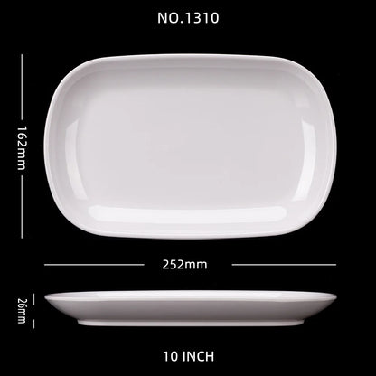 Rectangle Melamine Breakfast Plate Meal Dish Trays Imitation Porcelain Dessret Snack Dishes to Eat Kitchen Tableware 8-10 Inch.