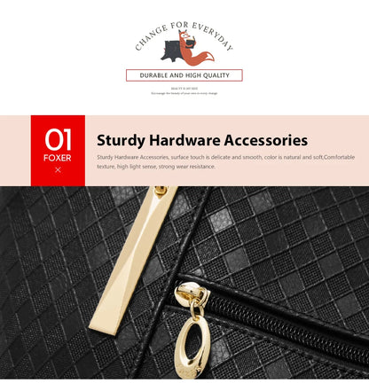 FOXER Brand Genuine Leather Handbag Winter Women Original Design Shoulder Bag Luxury Tote Large Capacity Lady Bag Chrismas Gift.