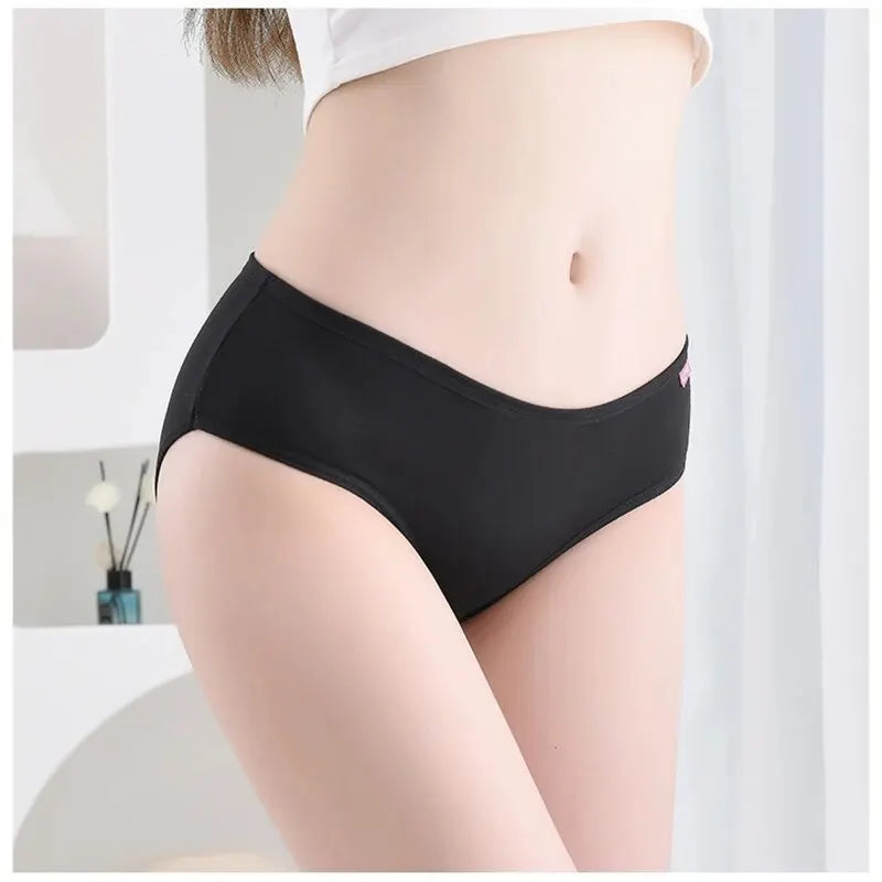 7Pcs/Lot Women's Panties Cotton Plus Size Underwear Girls Briefs Breathable Solid Color Panty Underpant Female Lingerie M-4XL.