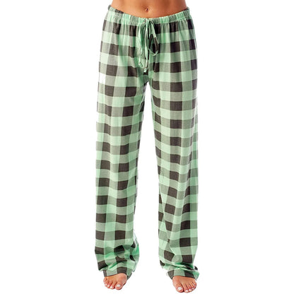 Frauen Weihnachten Pyjama Hosen Herbst Winter Plaid Gedruckt Hosen Mode Lässig Breite Bein Hosen Kleidung Streetwear
