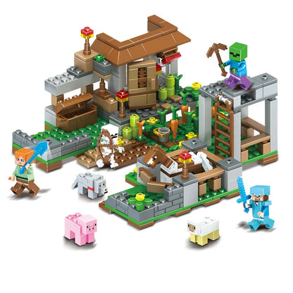 Myworld Small Village Jungle Treehouse Cave Building Blocks Children's Educational Bricks Toys Gift for Birthday.