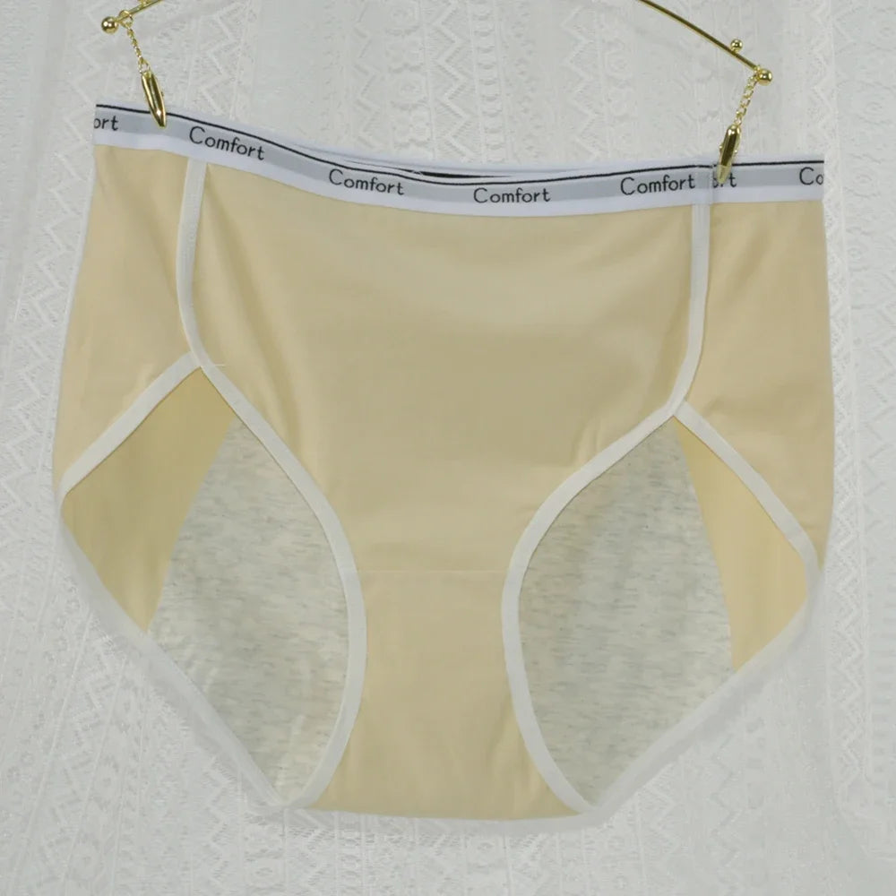 1Pack Women's Period Underwear Mid Waist Anti-Leakage Cotton Panties Comfortable Menstrual Briefs for Teens Ladies Intimates