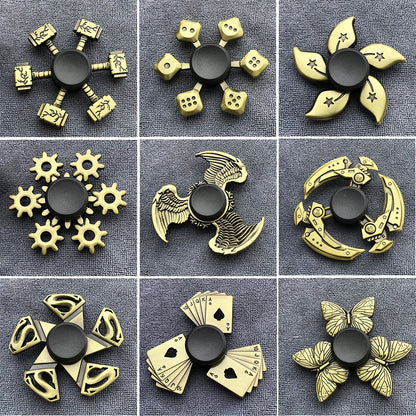 New Bronze Metal Alloy Fidget Spinner R188 Mute Bearing Hand Spinner Fingertip Gyro Stress Relief Toys For Kids Adult.