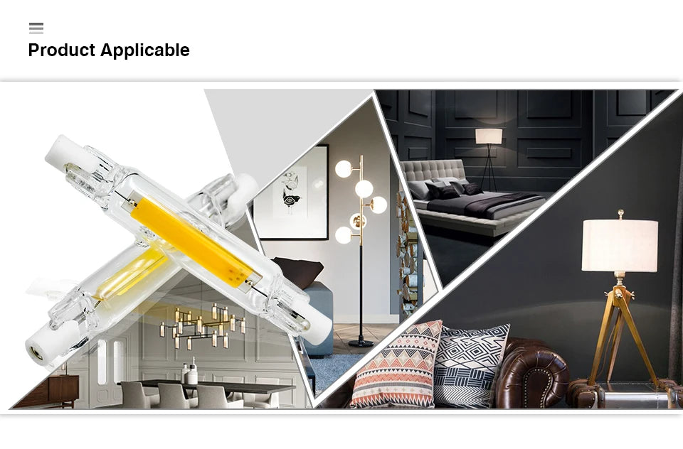 High Power 5W 10W 20W LED R7s COB Glass Tube 118mm J118 78mm J78 Cob Light Bulb AC 110V 220V 240V Lampadas Replace Halogen Lamp.