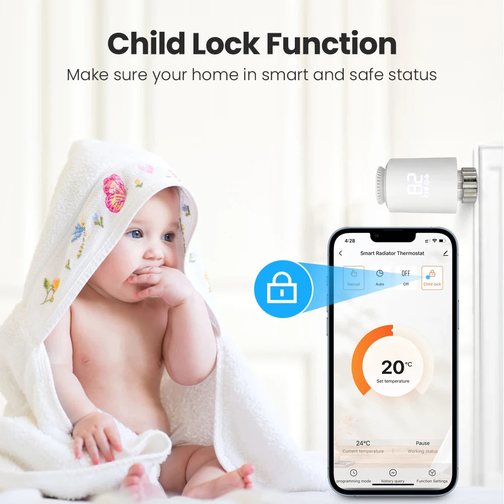 AVATTO Tuya ZigBee Thermostat Radiator Actuator Smart TRV Thermostatic Valve Temperature Controller Support Alexa Google Home.