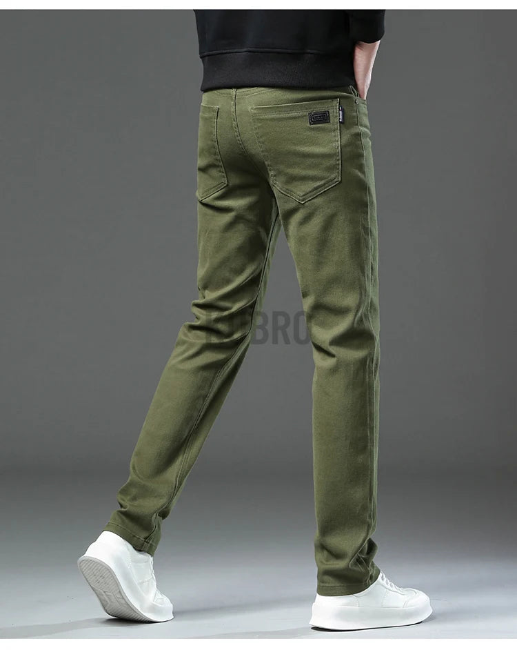 Fashion Loose Straight Business Casual Stretch Denim Pants Male Brand Trousers 3 Colors Plus Size Mens Clothing Slim Jeans 28-44