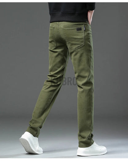 Fashion Loose Straight Business Casual Stretch Denim Pants Male Brand Trousers 3 Colors Plus Size Mens Clothing Slim Jeans 28-44