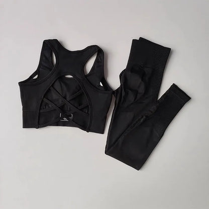 Women's tracksuit Fitness Suit Yoga Sets Sportswear Workout Sports Bra+High Waist Leggings Gym Clothing Seamless Sports Suits.