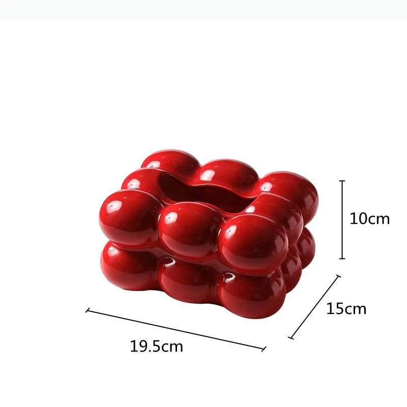 Ceramic Tissue Box Candy Drawer Napkin Paper Drawer Tray Household Storage Dining Table Tissue Box.