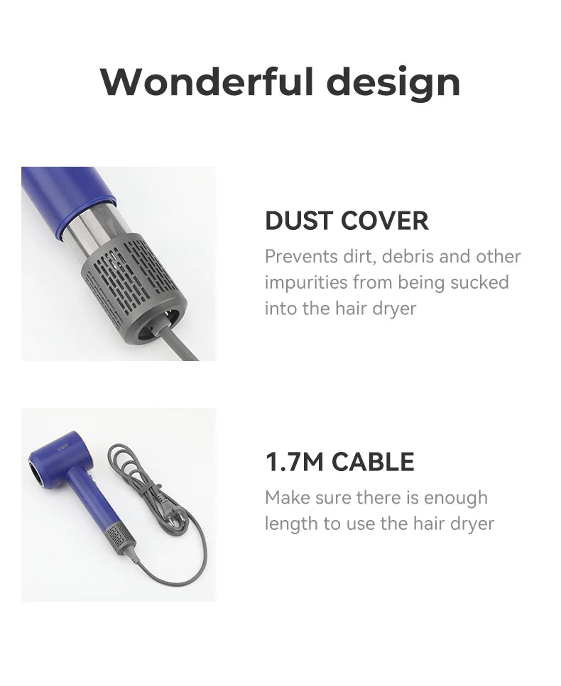 VGR Leafless Hair Dryer Professional Negative Ion Dryer Brushless Motor 11000RPM Electric Hair Dryer Barber Salon Tools V-445