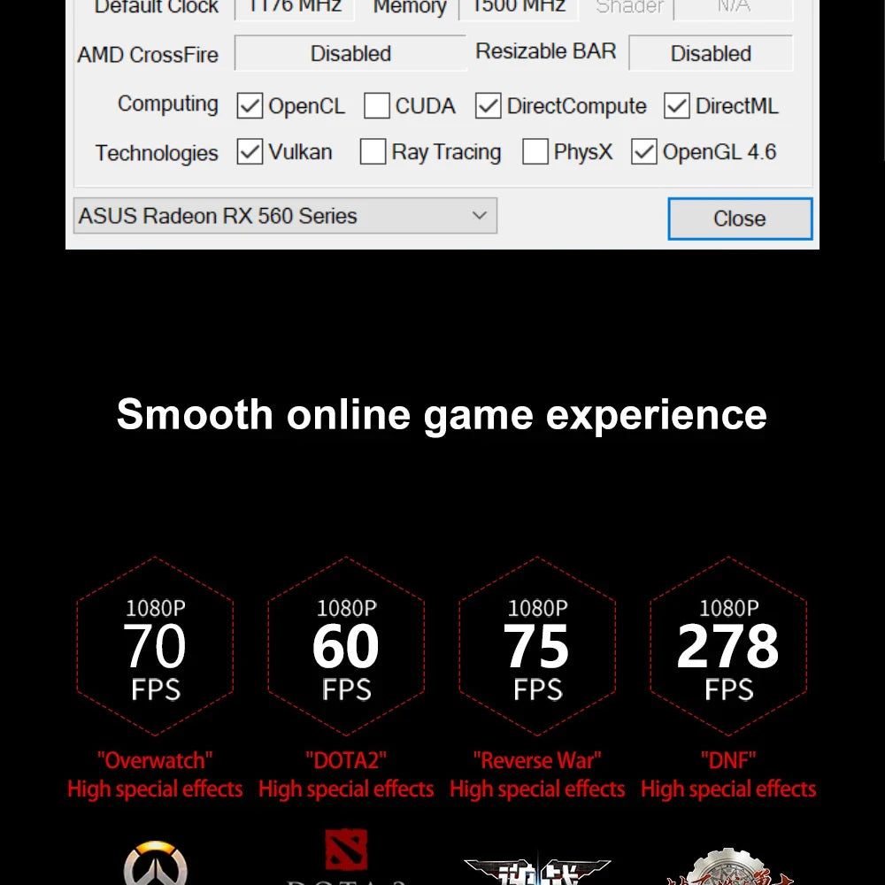 SEJISHI Video Card RX560 4G D5 Graphics Cards 128Bit GDDR5 AMD GPU RX560 4GB Gaming Card placa de video Diy Gaming Computer.