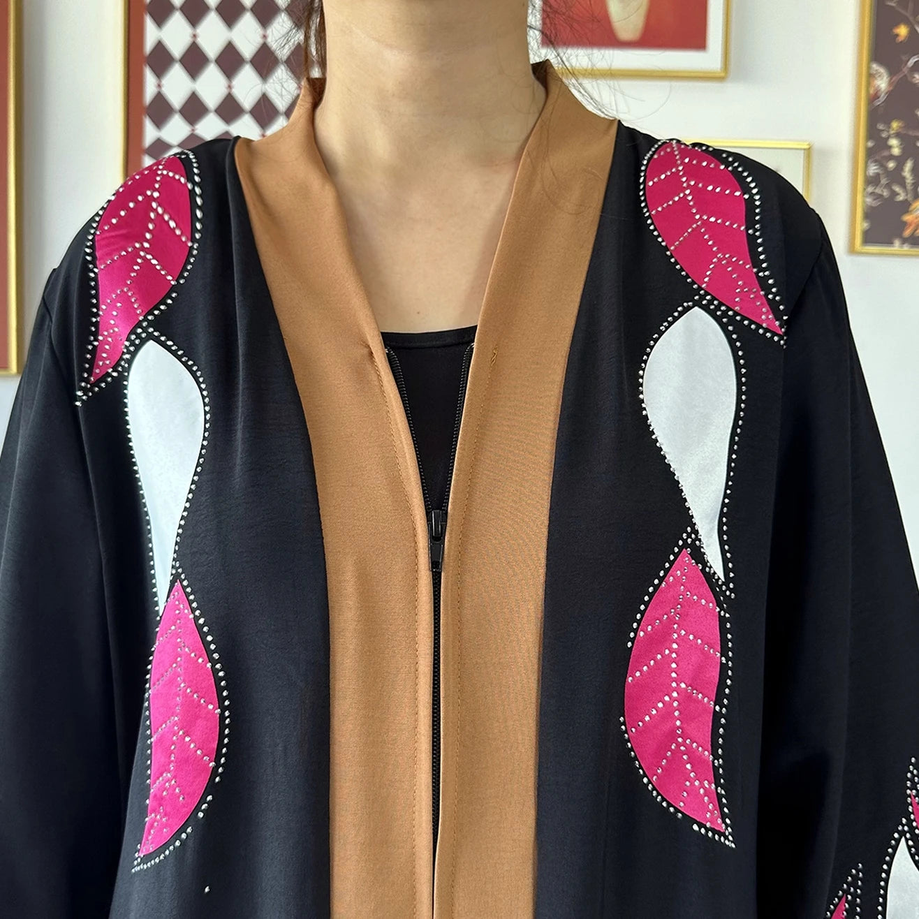 High Grade Fabric Women Party Dress Chiffon Open Abaya Muslim Women Dress Islamic Clothing Cardigan Abaya Women Muslim Dress.