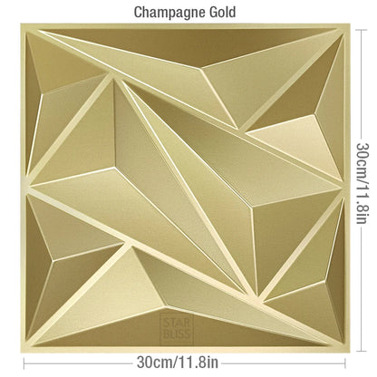 10pcs Diamond Design Decorated 3D Wallpanel, 30cmx30cm Matte White/Black/Golden, Diy Home Decoration Wallboard Wall stickers