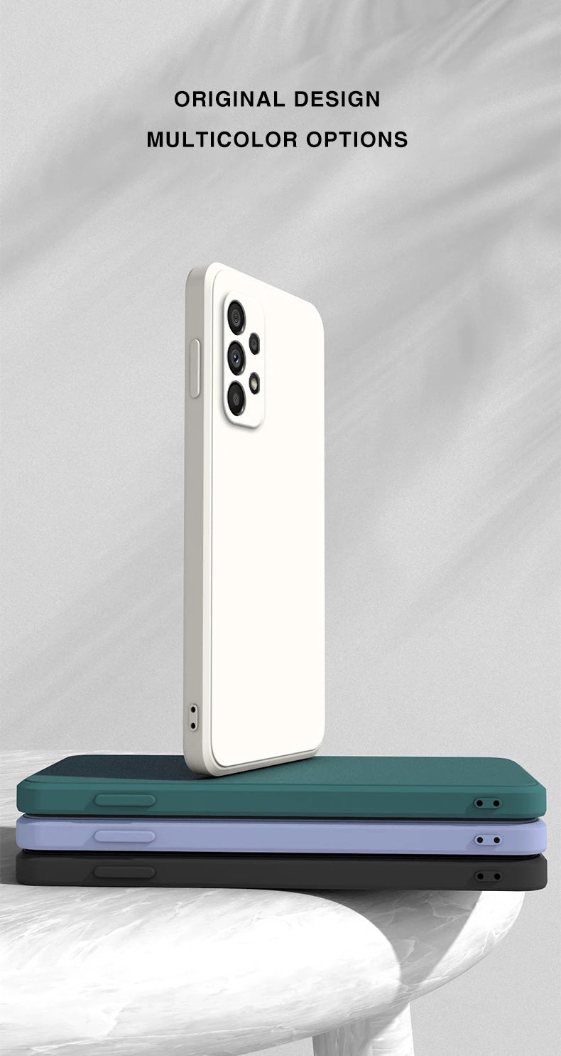 Original Silicone Phone Case for Samsung A32 A42 A52 A52S A72 A13 A23 A33 A53 A73 A14 A24 A34 A54 5G Camera Protective Cover.