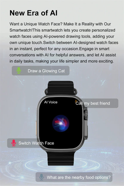 DT Ultra 3 Smartwatch Amoled Screen 4GB MP3 MP4 Player Bluetooth Network Sharing APP Store ChatGPT Smart AI Watch Men Sportwatch.