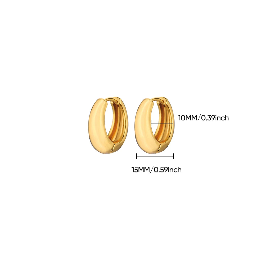 Classic Hoop Earrings for Women Chunky Stainless Steel Gold Color Earring 2025 Trend New in Minimalist Pendientes Jewelry aretes.
