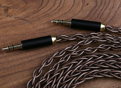OPENHEART Kingwood 8 Core Litz OCC Headphone Cable 1 to 2 jack dual 3.5/2.5/4.4mm/XLR Pure copper Balanced Replacement Cable.