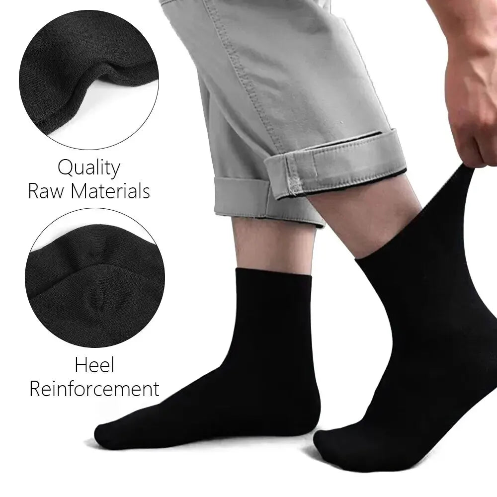 10/5/3MEN'S Mid-calf Socks Cotton Socks for All Seasons, Solid Colour and Versatile.