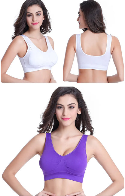 Sofu Cross Back Women Sports Bra Quick Dry Padded Shockproof Gym Fitness Running Sport Brassiere Tops Push Up Bras.