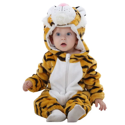 MICHLEY Winter Baby Strampler Mit Kapuze Flanell Cosplay Kleinkind Infant Kleidung Insgesamt Bodys Overall Kostüm Für Kinder Mädchen Junge.