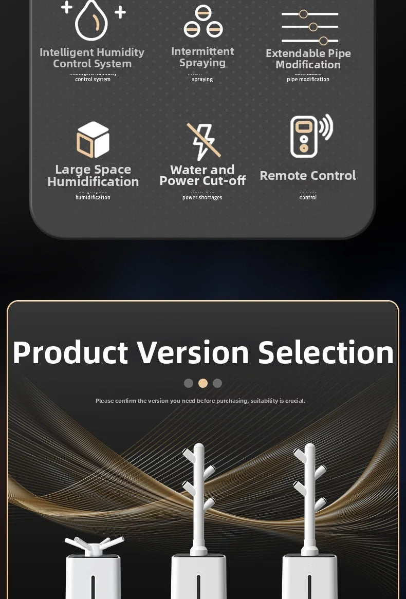 15L Square Humidifier for Large Rooms, Ultra Quiet Cool Mist Humidifier Auto Shut-Off,BPA-Free Water Tank–Ideal for Home Office.