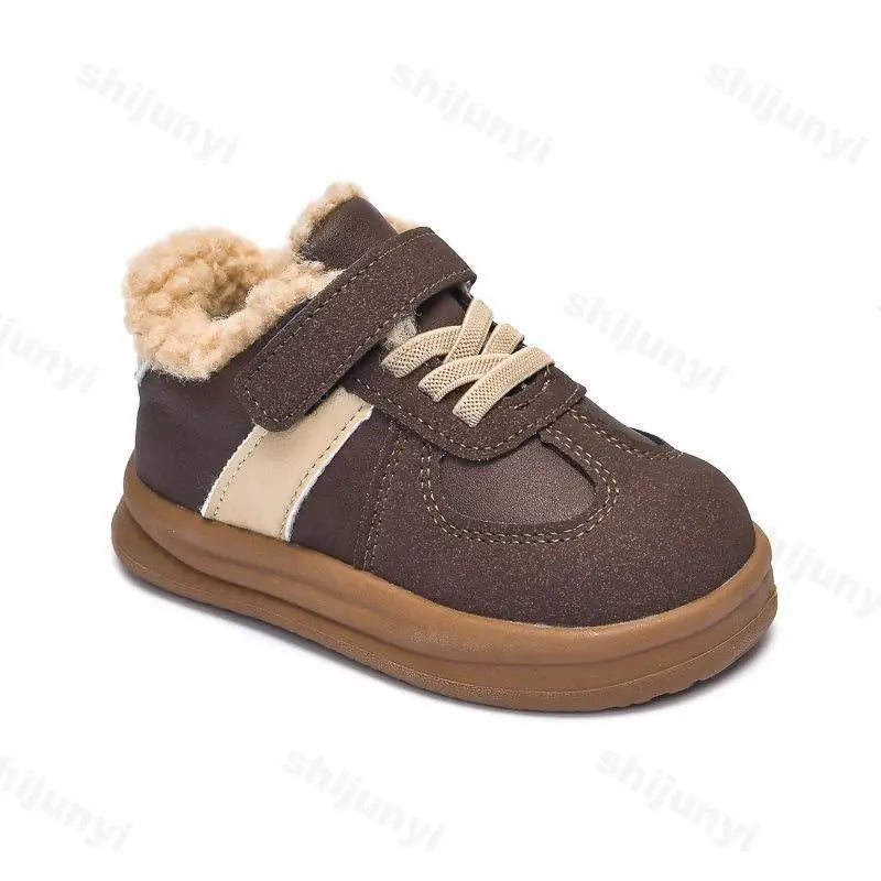 2025 Winter New Pulsh Fashion Trend Casual Sports Shoes for Childrens Anti Slip Warm Boys' Shallow Mouth Versatile Snow Sneakers