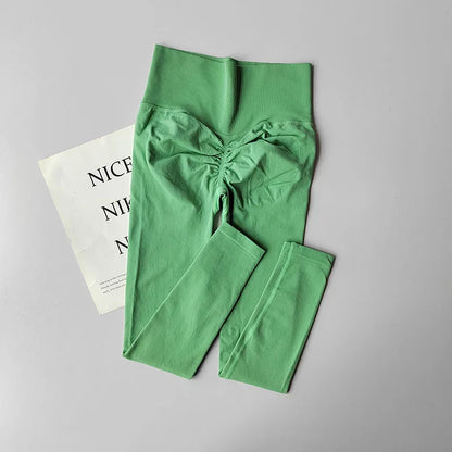 High Waist Belly-tightening Peach Buttocks Fitness Pants Unrestrained Cycling Pilates Skin-friendly High-elastic Yoga Leggings.