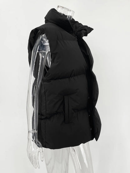 Talenza Damen-Weste aus Baumwolle, neu, ärmellos, sportlich, lässig, einfarbig, Winter, warme Weste, Jacke, Weste, Damen-Baumwolljacke.