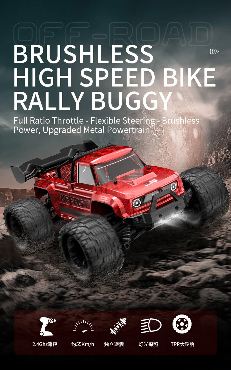 Teeggi 4WD 2.4G RC Drift Car 80KM/H 1:14 High Speed Off-Road Racing Car Brushless 3S Remote Controller Car Truck Toy For Gift.