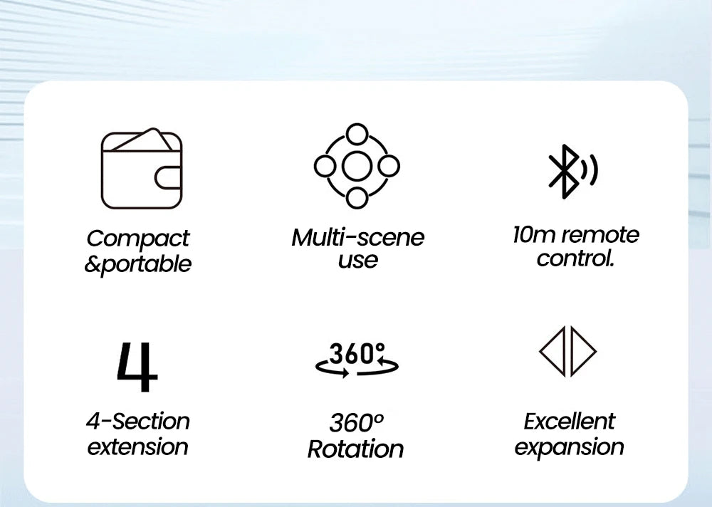 Elough Selfie Stick Tripod Phone Stand Shooting Aid Wireless Bluetooth Remote Extendable Portable Phone Holder For Live Broadcas.