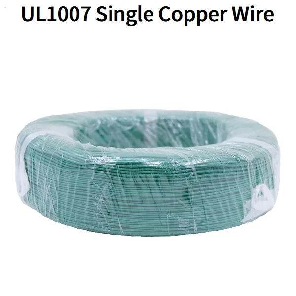 5M/50M Single Core Wire UL1007 PVC Tinned Copper Line 14/16/18/20/22/24/26 AWG Solid Cord LED Line DIY Equipment Electric Cable.