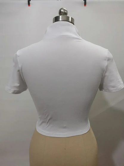 Summer T-shirt Woman Crop Top Sexys Short Sleeve Y2k Aesthetic Clothes Streetwear Fashion Black White Women Short Tshirts 2024.