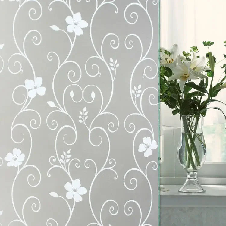 Frosted Window Film Privacy Stickers Opaque Vinyl for Kitchen Bathroom Office Living Room Matte White Glass Stained Decals.