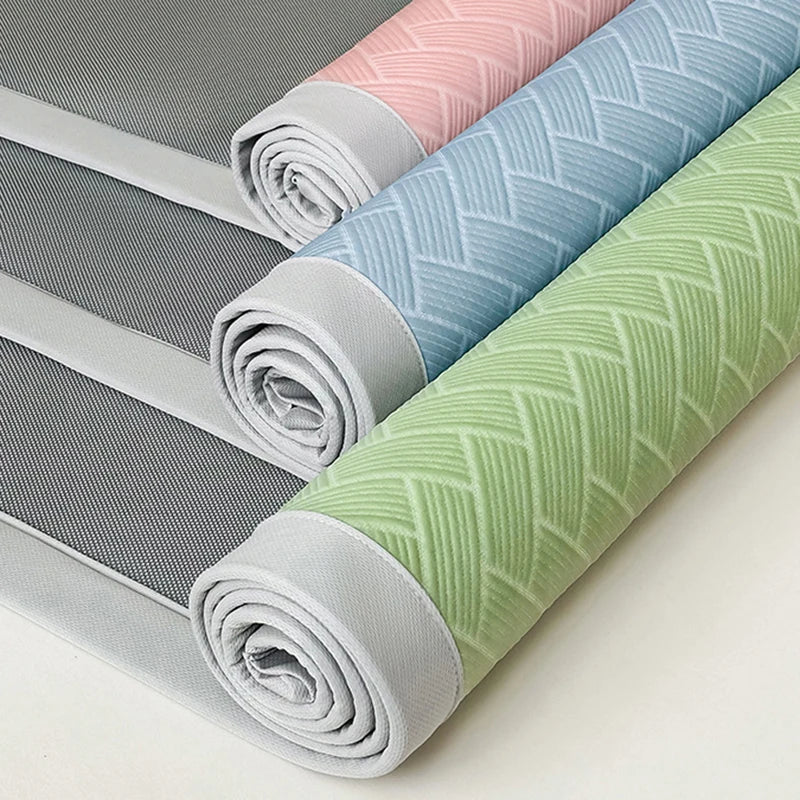 Luxury Summer Carbon Cooling Mat Set Solid Color Queen King Size Bed Mattress and Pillow Case Machine Washable Soft Folding Mat.