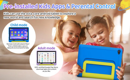 URAO 10 Inch Cartoon Pattern Kids Tablet Android Octa-Core 8GB RAM 64GB ROM Learning Education Games Tablets Children's Gifts.