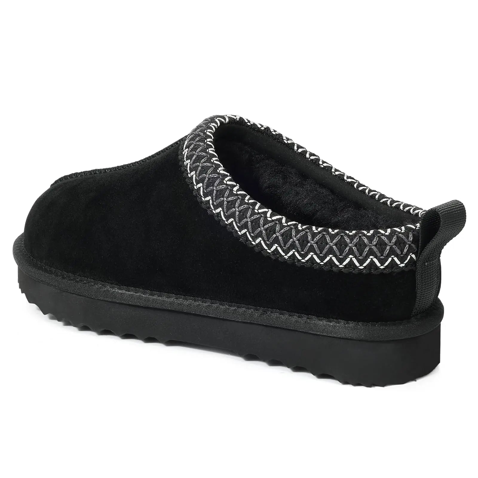 Litfun Winter Genuine Suede Snow Boots For Women Water Resistant Slides Soft Sole Ankle Boots Plush Lining Warm House Slippers.