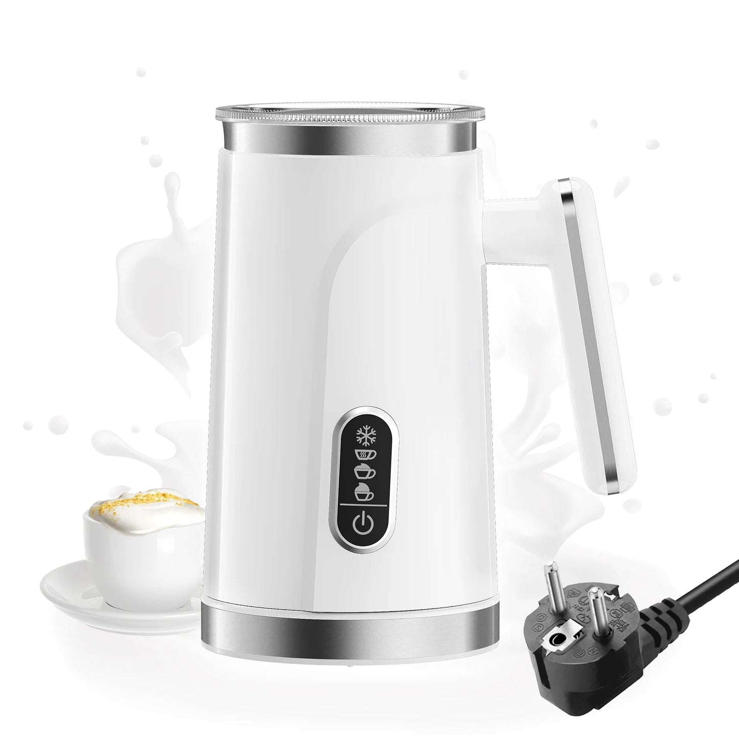 BioloMix,4 in 1 Automatic Hot and Cold Milk Frother Warmer for Latte, Foam Maker, Hot Chocolates, Cappuccino.