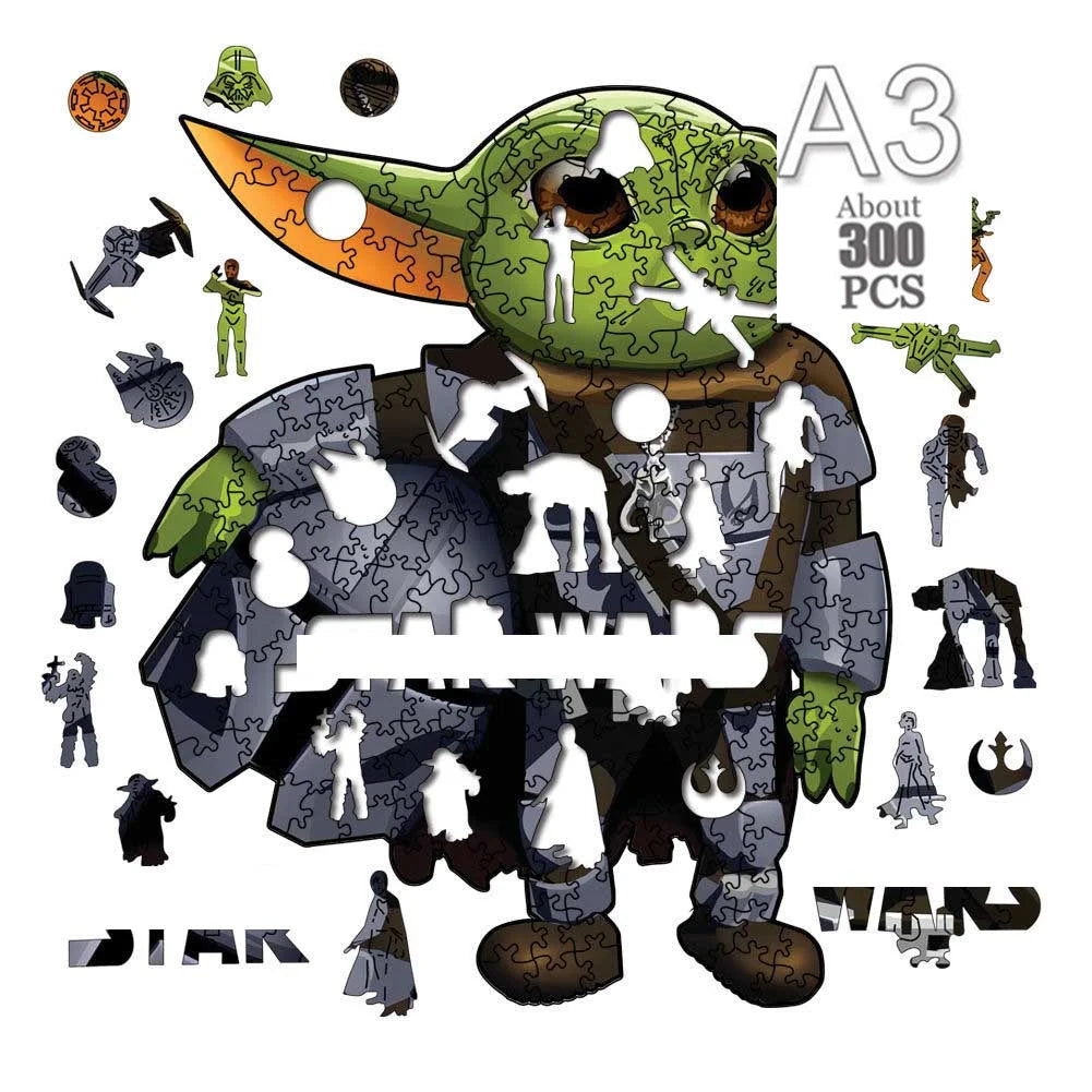 Movie Characters Wooden Puzzle Film Star Wood Jigsaws 2D Magic School Badge Character Jigsaw Toys for Kids