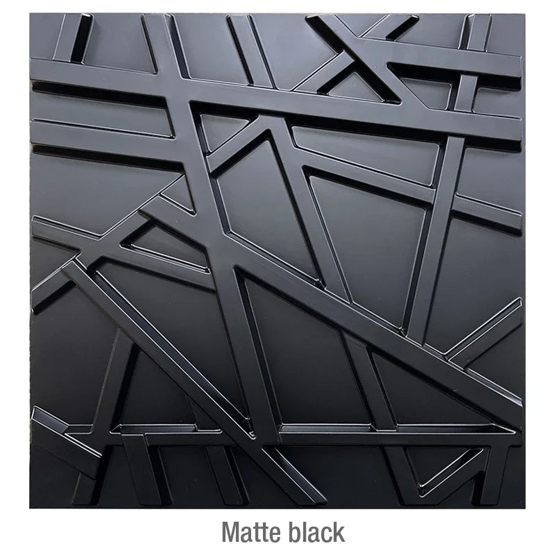 12PC 50x50cm 3d art plaster cut geometric diamond carved wood adhesive bottom wall 3d wall sticker 3d wall panel home decoration