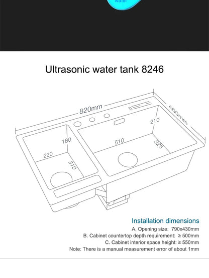 Kitchen Sink Stainless Steel Dishwashing Sink Ultrasonic Sink Dishwasher Multifunctional Intelligent Net Washer For Kitchen